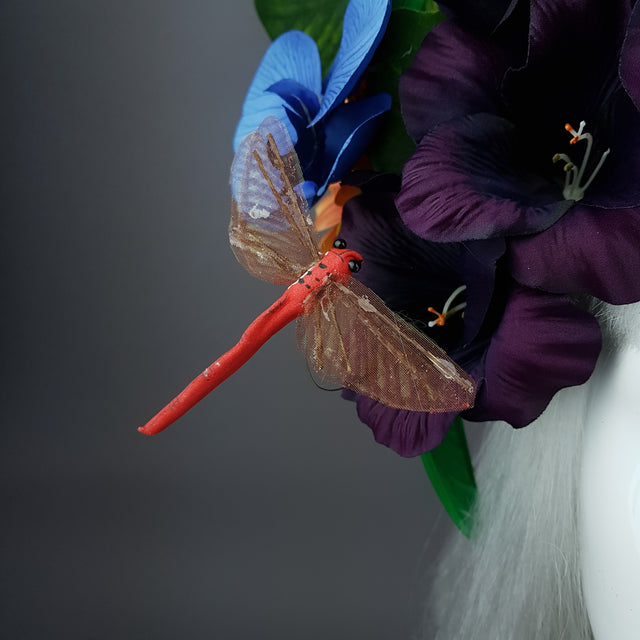 "Monsoon" Colourful Parrot & Tropical Flower Headdress