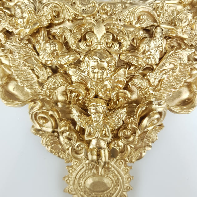"Cielo" Ornate Gold Filigree Cherub Neckpiece