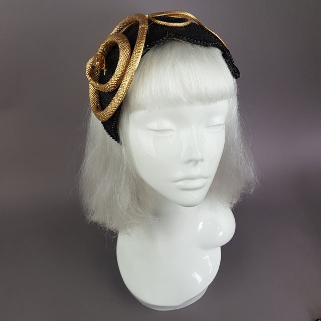 "Beguile" Gold Snake Vintage Style Fascinator Hat