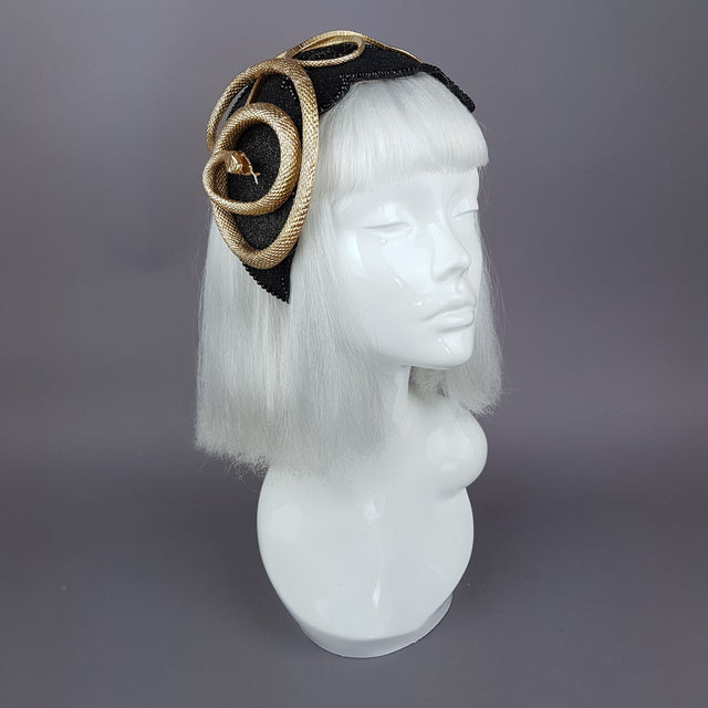 "Beguile" Gold Snake Vintage Style Fascinator Hat