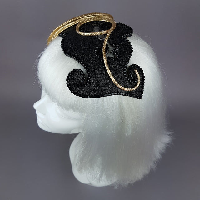 "Beguile" Gold Snake Vintage Style Fascinator Hat