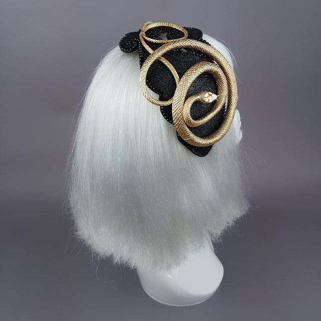 "Beguile" Gold Snake Vintage Style Fascinator Hat