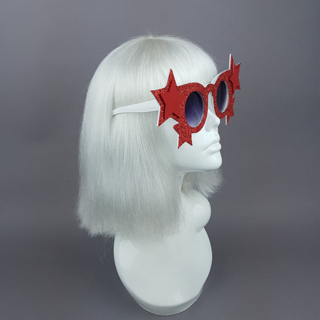 "Tähti" Red Glitter Stars Sunglasses