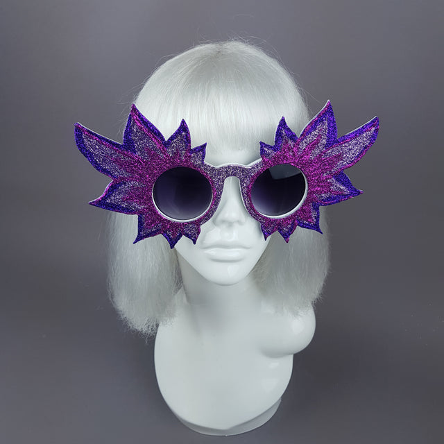 "Fiorire" Large Colourful Glitter Flower Sunglasses