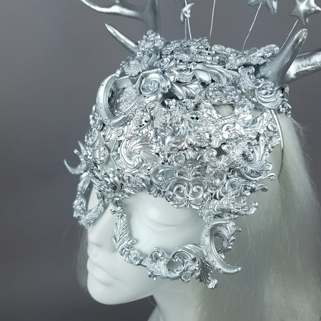 "Diana" Silver Filigree Headpiece & Mask