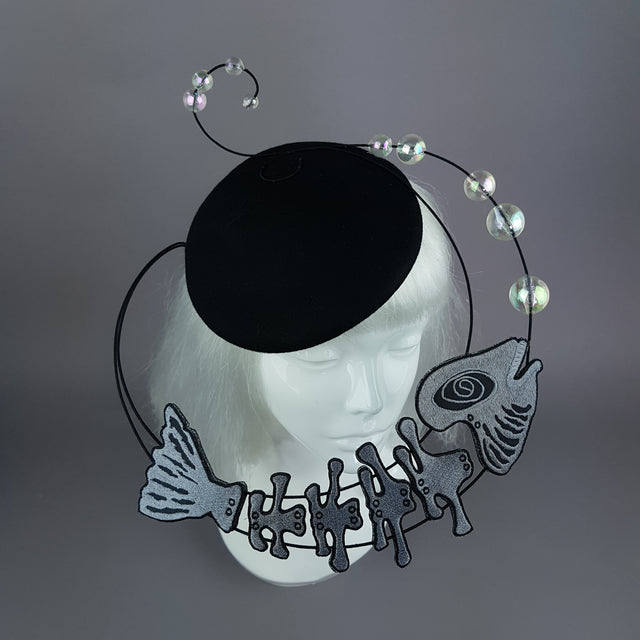 "Mira" Fish & Bubbles Fascinator Hat