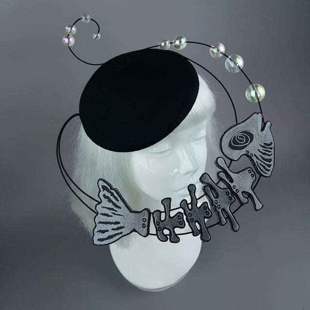 "Mira" Fish & Bubbles Fascinator Hat