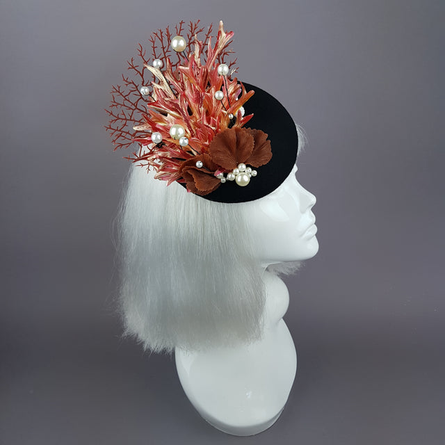 "Darya" Coral Mermaid Fascinator Hat