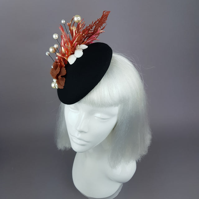 "Darya" Coral Mermaid Fascinator Hat