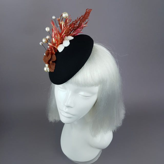 "Darya" Coral Mermaid Fascinator Hat