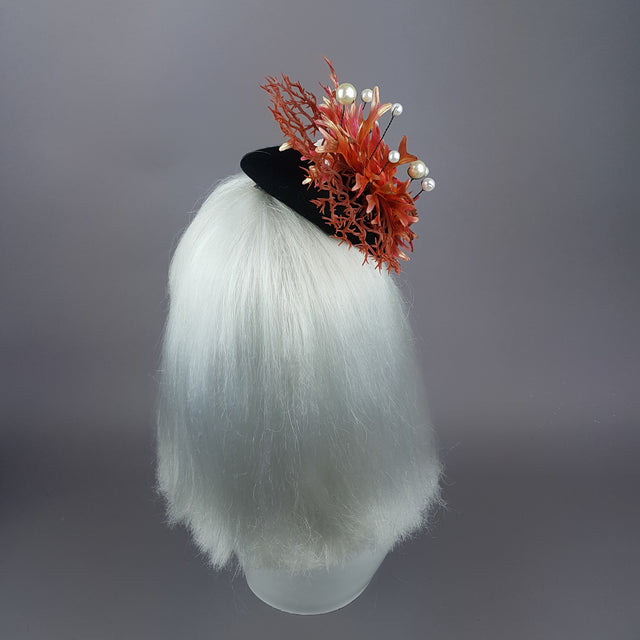 "Darya" Coral Mermaid Fascinator Hat