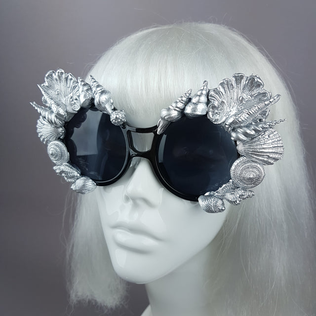 "Siren" Silver Shell Mermaid Sunglasses