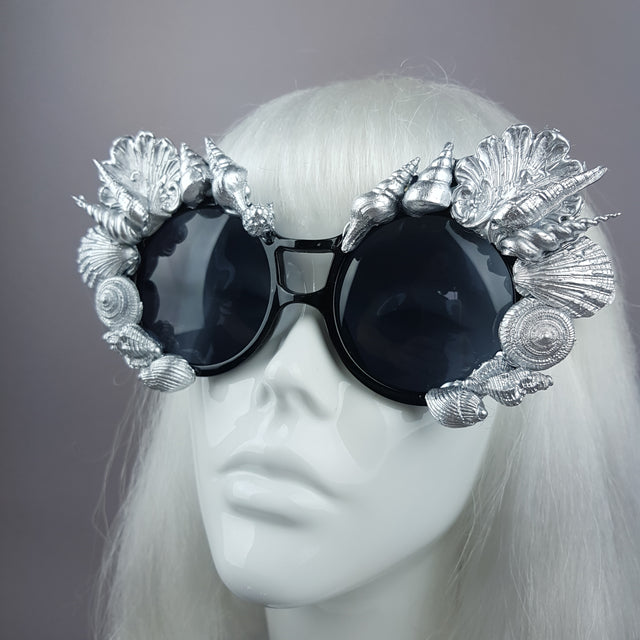 "Siren" Silver Shell Mermaid Sunglasses