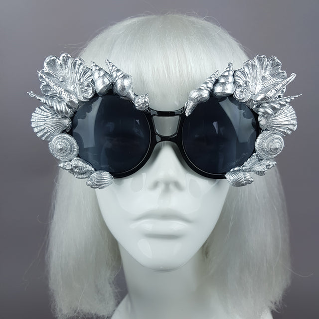 "Siren" Silver Shell Mermaid Sunglasses