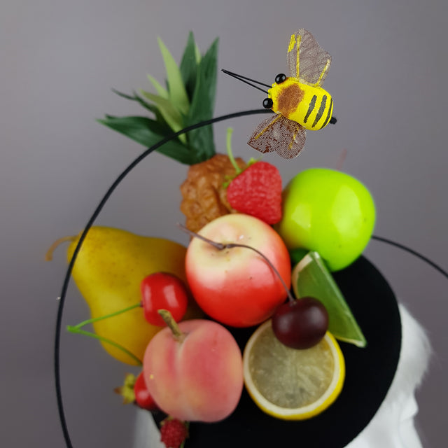 "Anzu" Carmen Miranda Inspired Fruit & Bee Fascinator