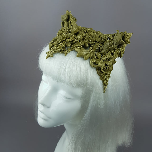 "Kitt" Gold Filigree Cat Ear Headpiece