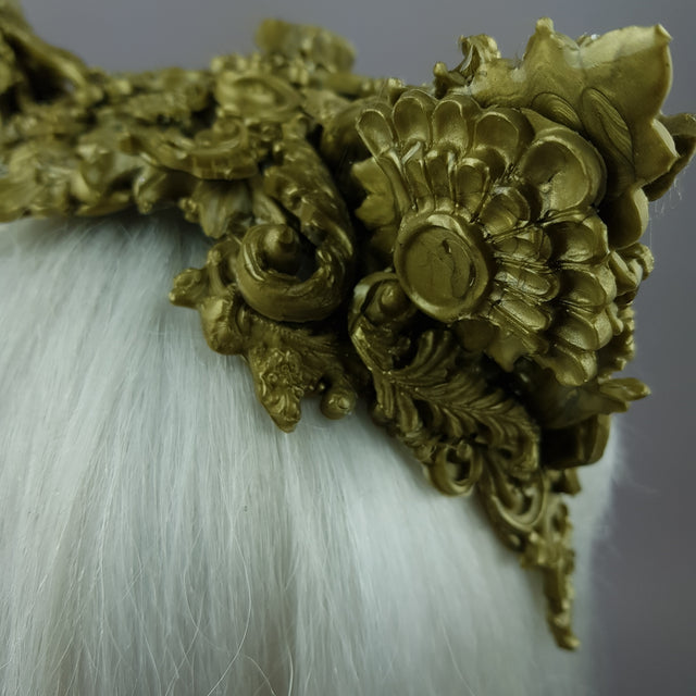 "Kitt" Gold Filigree Cat Ear Headpiece