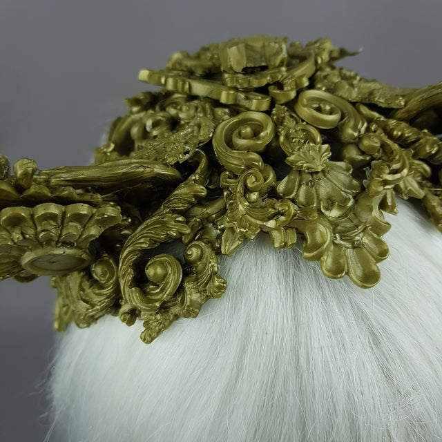 "Kitt" Gold Filigree Cat Ear Headpiece