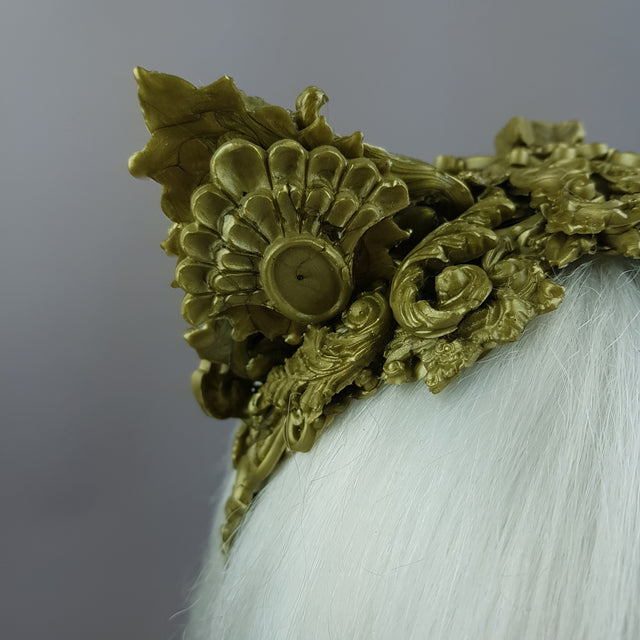 "Kitt" Gold Filigree Cat Ear Headpiece