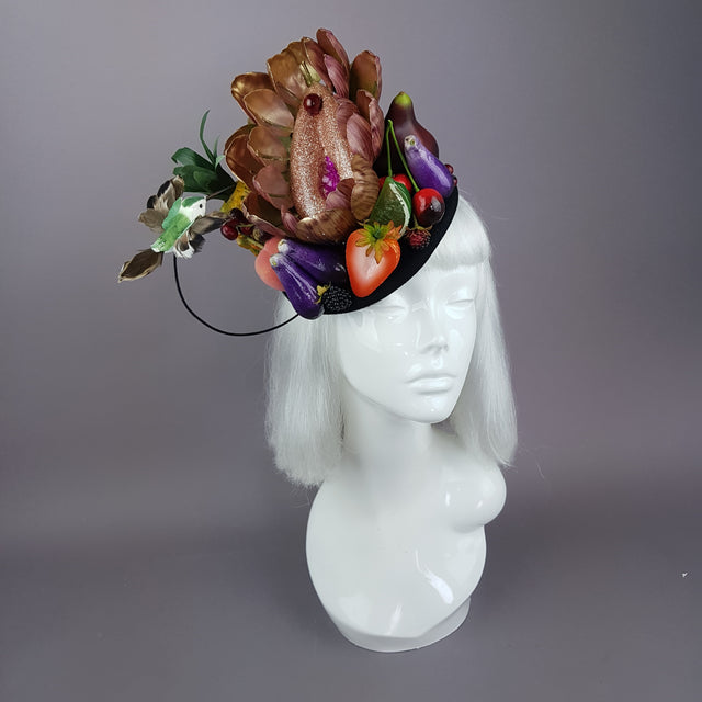 "Foof" Vagina Vulva Fruit & Bird Fascinator