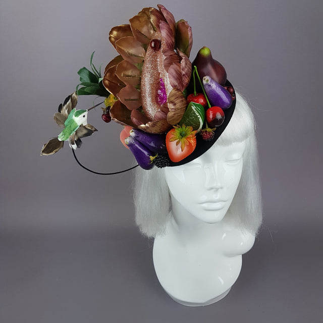 "Foof" Vagina Vulva Fruit & Bird Fascinator