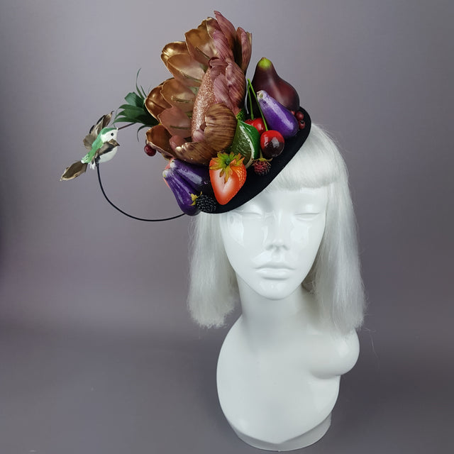 "Foof" Vagina Vulva Fruit & Bird Fascinator
