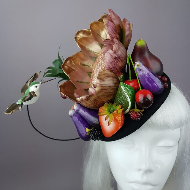 "Foof" Vagina Vulva Fruit & Bird Fascinator