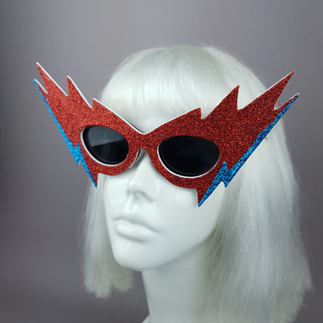"Queen Bitch" Smaller David Bowie Inspired Lightening Bolt Sunglasses