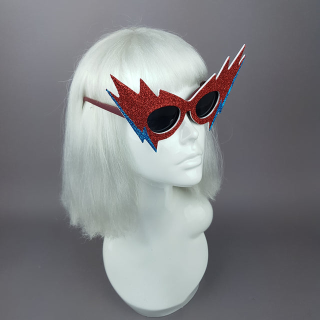 "Queen Bitch" Smaller David Bowie Inspired Lightening Bolt Sunglasses