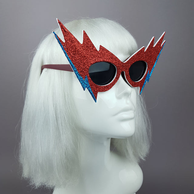 "Queen Bitch" Smaller David Bowie Inspired Lightening Bolt Sunglasses