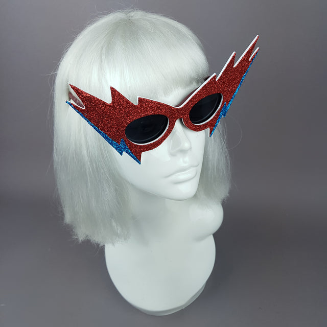"Queen Bitch" Smaller David Bowie Inspired Lightening Bolt Sunglasses