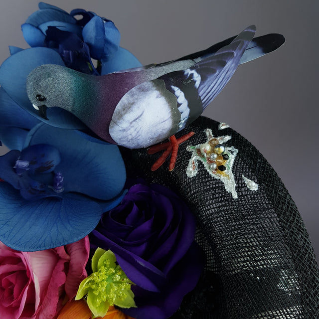 "Cocô" Flower Pigeon Poop Fascinator Hat