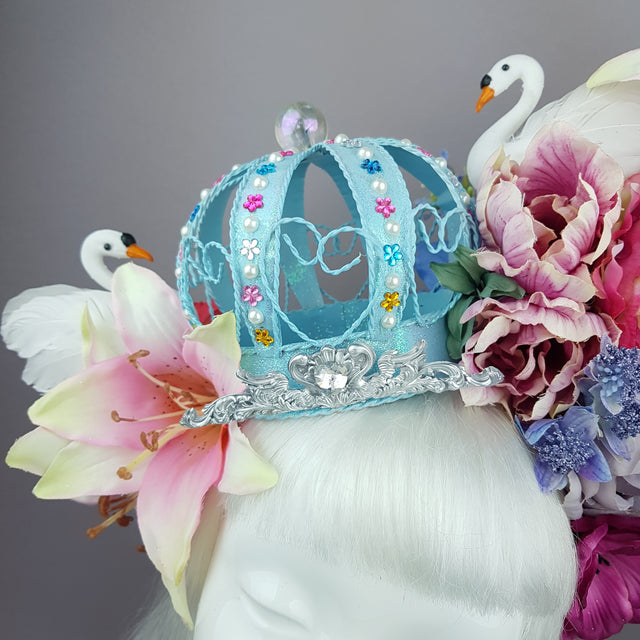 "All The Glitters" Marie Antoinette Inspired Pastel Crown & Flower Headdress