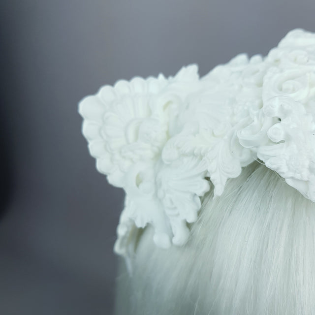 "Faline" White Filigree Cat Ear Headpiece