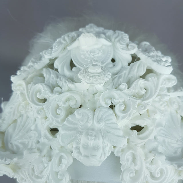 "Faline" White Filigree Cat Ear Headpiece