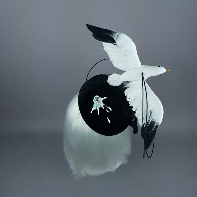 "Lucky" Quirky Chic Seagull Poop Fascinator Hat