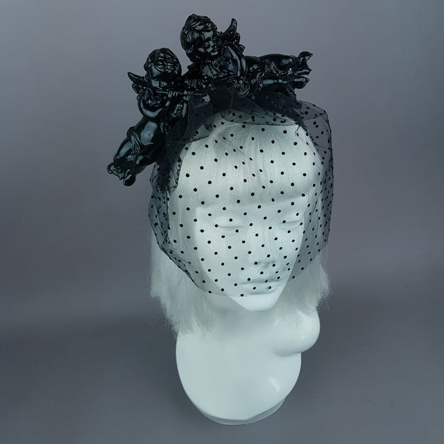 "Auguries of Innocence" Black Cherub Veil Headpiece