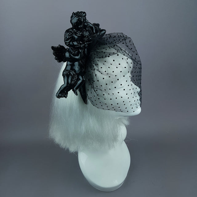 "Auguries of Innocence" Black Cherub Veil Headpiece