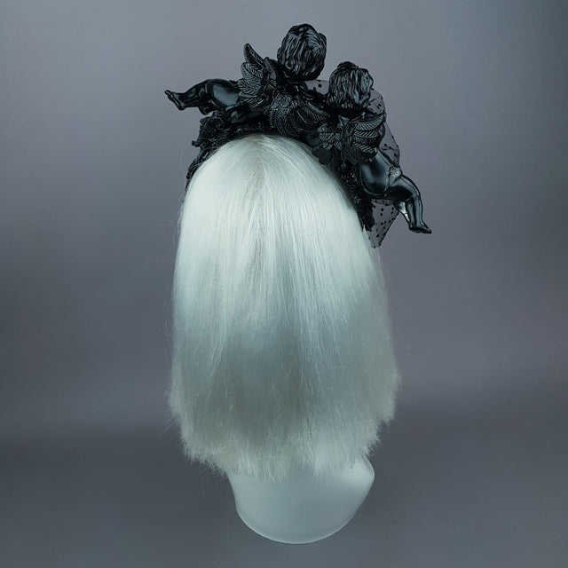 "Auguries of Innocence" Black Cherub Veil Headpiece