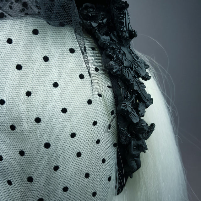 "Auguries of Innocence" Black Cherub Veil Headpiece