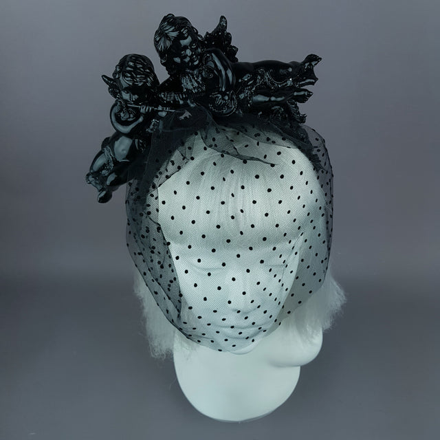 "Auguries of Innocence" Black Cherub Veil Headpiece