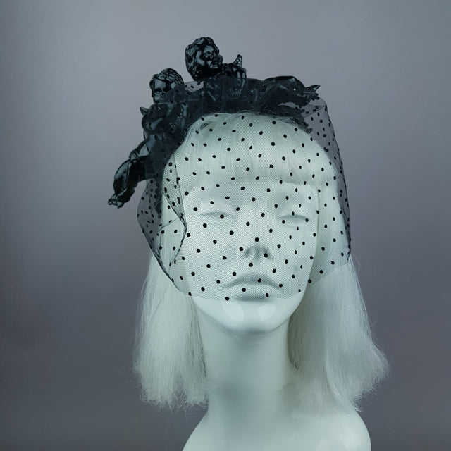 "Auguries of Innocence" Black Cherub Veil Headpiece