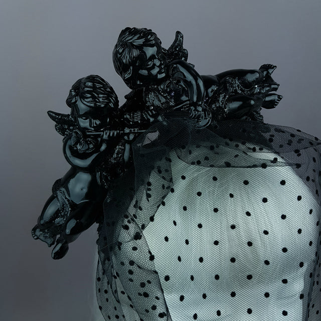 "Auguries of Innocence" Black Cherub Veil Headpiece