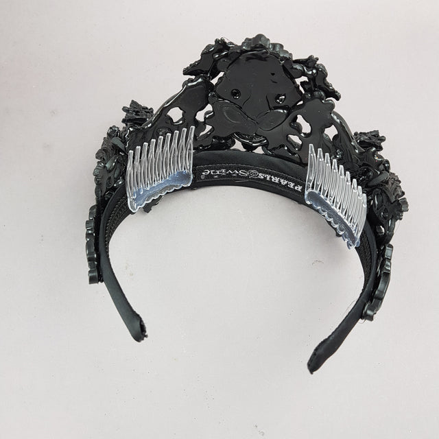 "Kuro" Black Filigree Cat Ear Headpiece