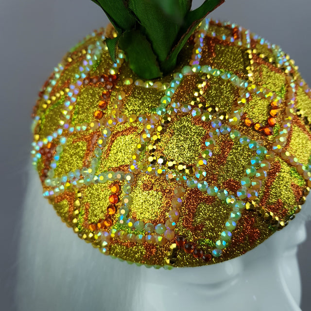 "Do You Like Piña Colada?" Crystal Pineapple Fascinator Hat