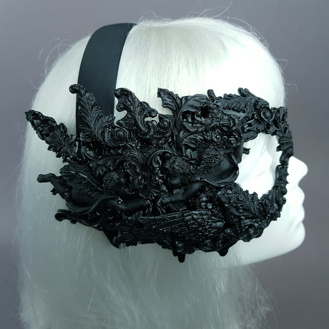 "Amoret" Black Filigree Baroque Gothic Mask