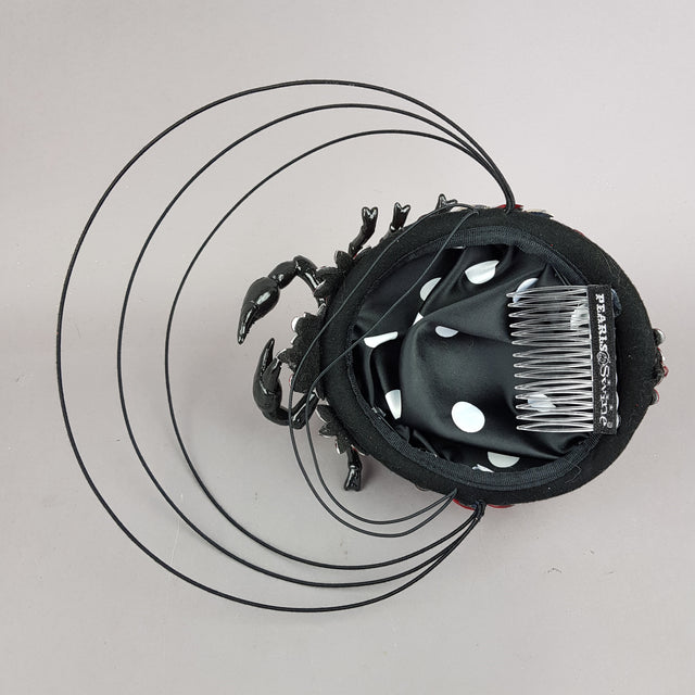 "Nerezza" Giant Scorpion & Red Jewel Fascinator Hat