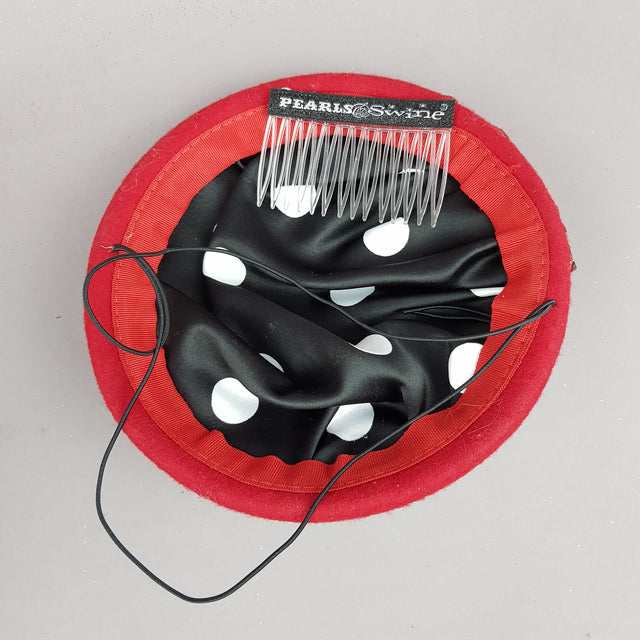 "Keres" Red Glitter Dripping Skull Fascinator Hat