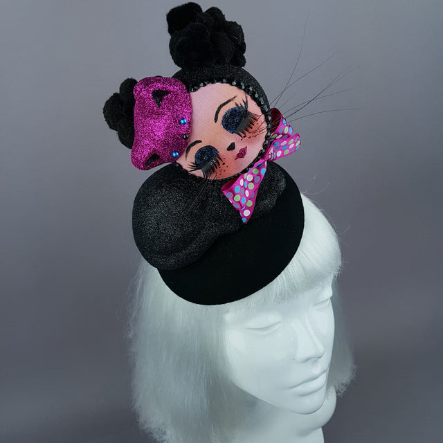 "Izzy" Doll Face Black Kitty Hat