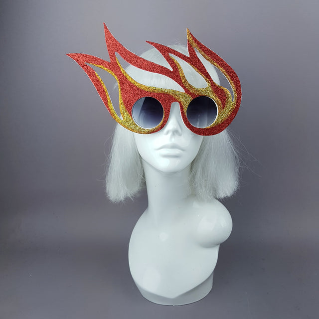 "Ignite" Red, Orange, Gold Flame Sunglasses